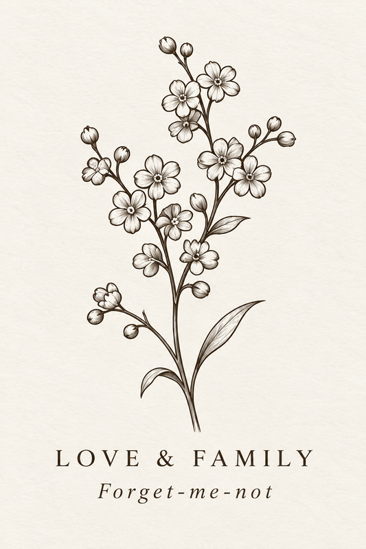 COLLECTION No. 01 · Love & Family Engraving · Forget-me-not